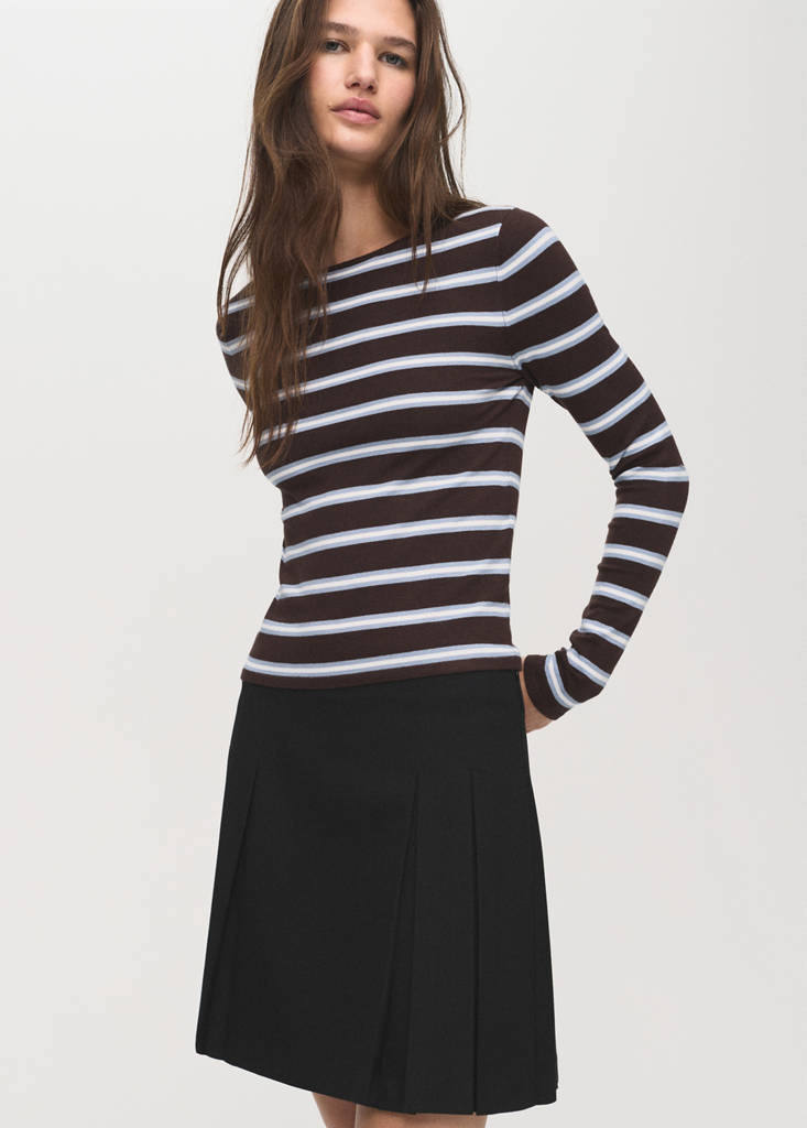 Pleated mini-skirt — Black