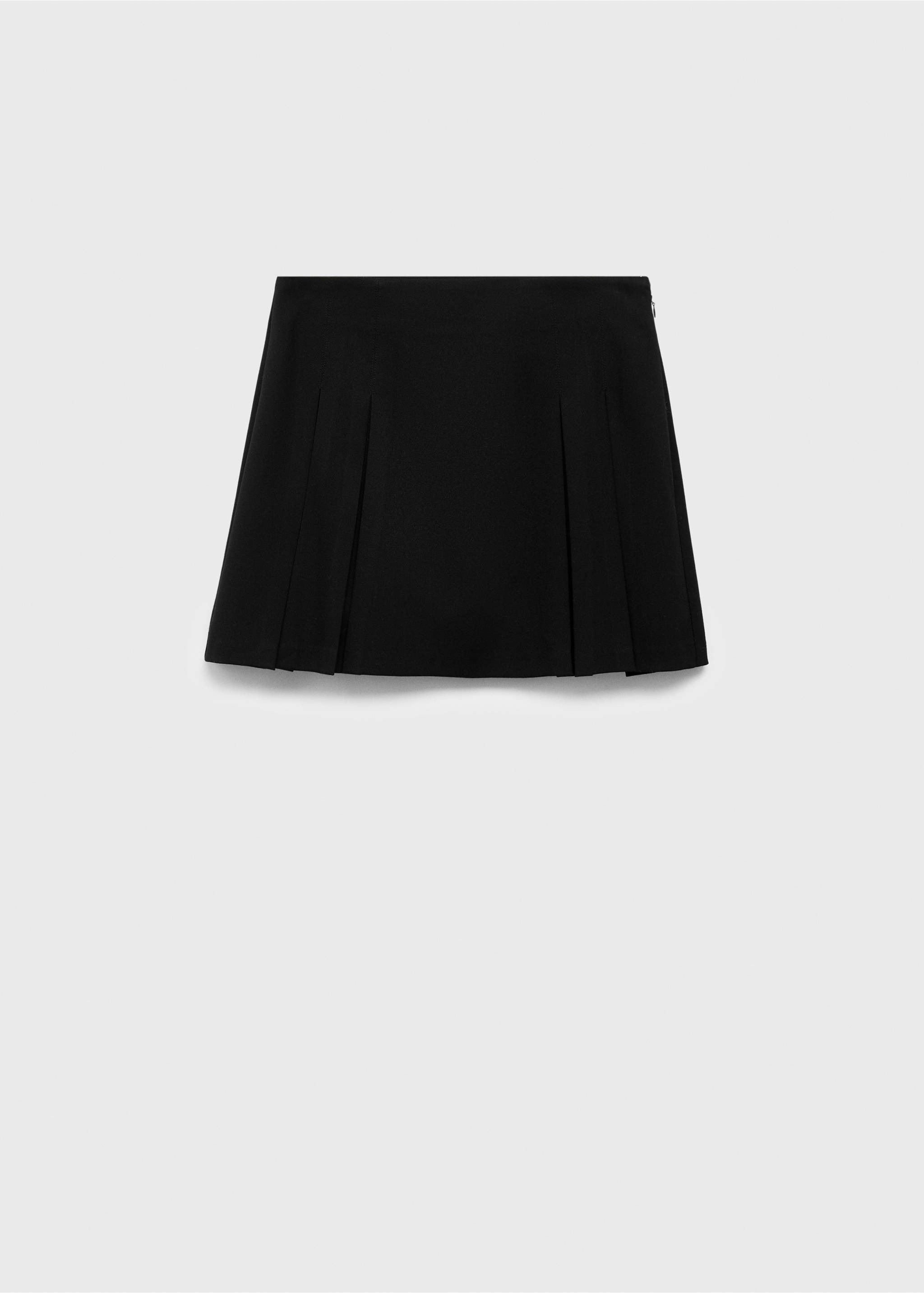 Pleated mini-skirt - Article without model, Black. Ref: 27191228-00.