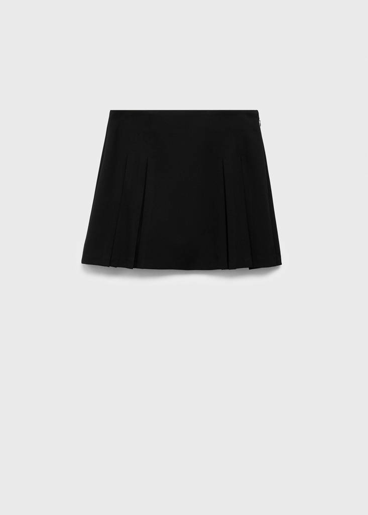 Pleated mini-skirt — Black