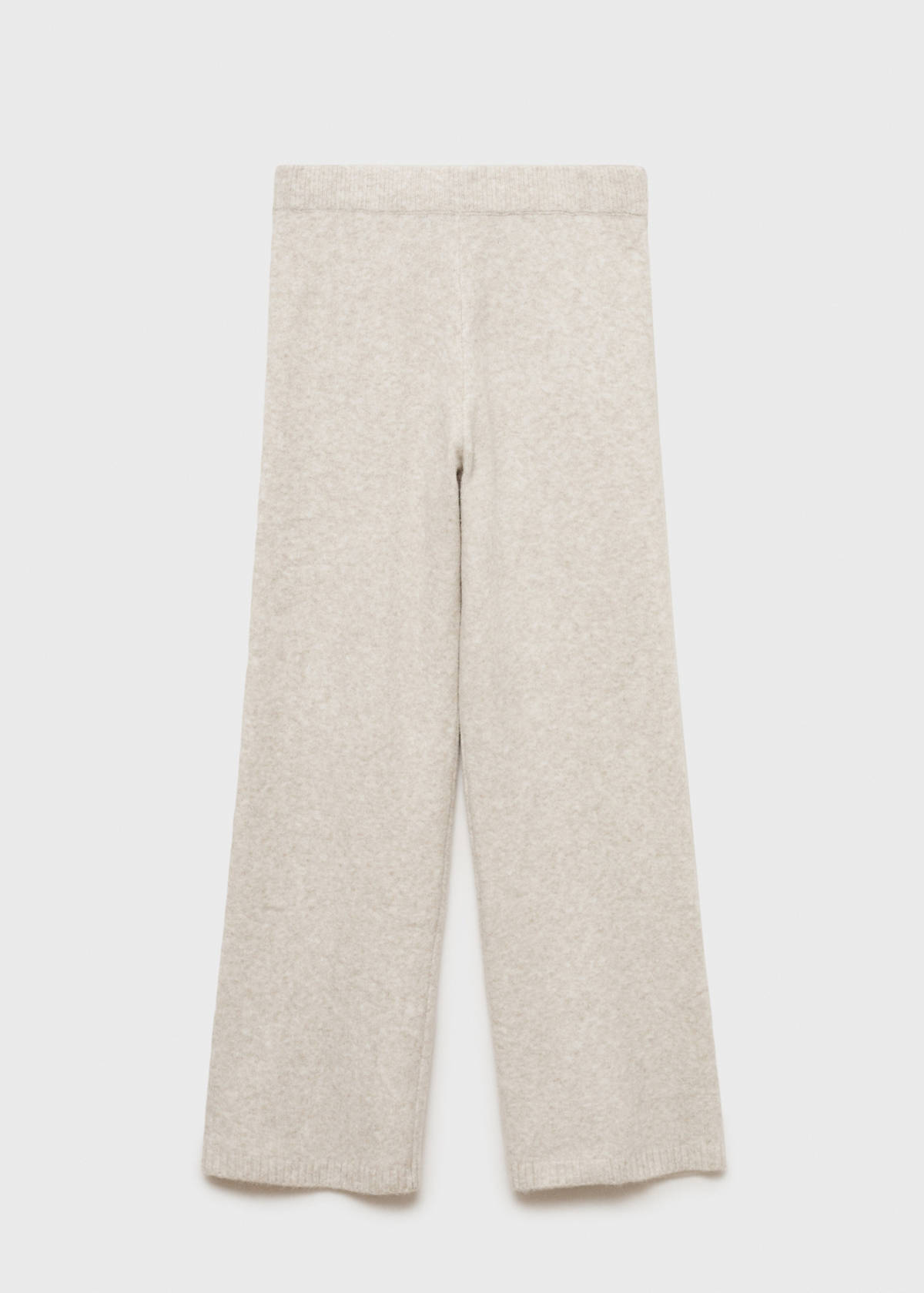 Straight knitted trousers — Beige