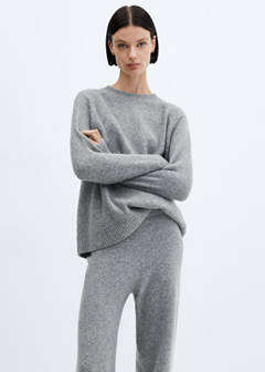 Straight knitted trousers — Grey 3
