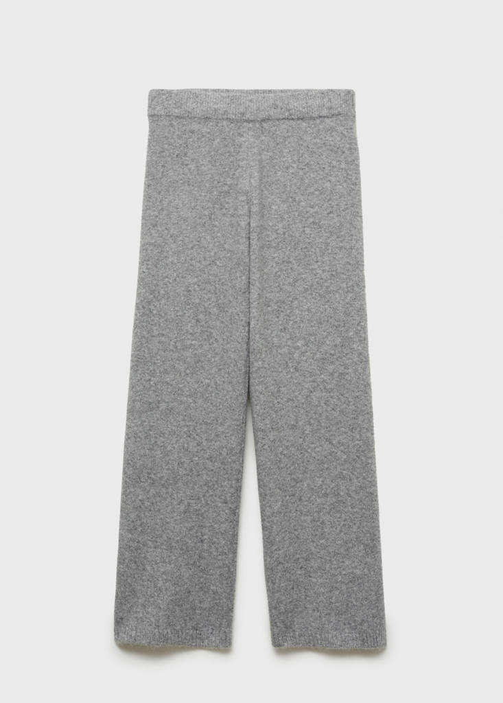 Long knitted trousers — Grey