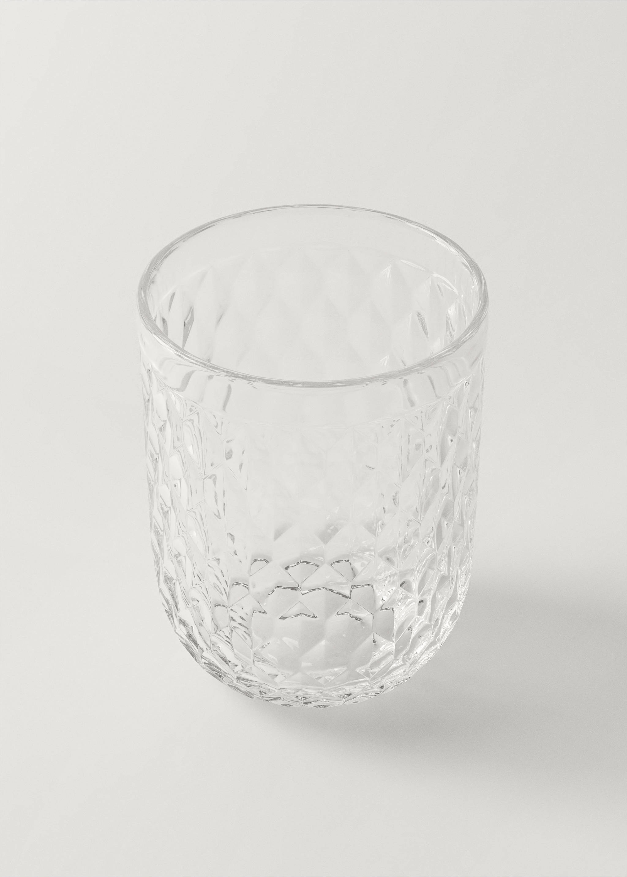 Small geometric embossed glass - Details of the article 1, Ice Grey. Ref: 27192939-00.