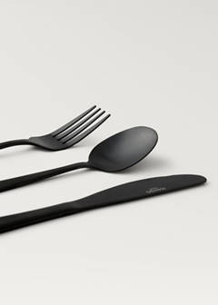 3-piece cutlery set in stainless steel with a matte finish — Black 2