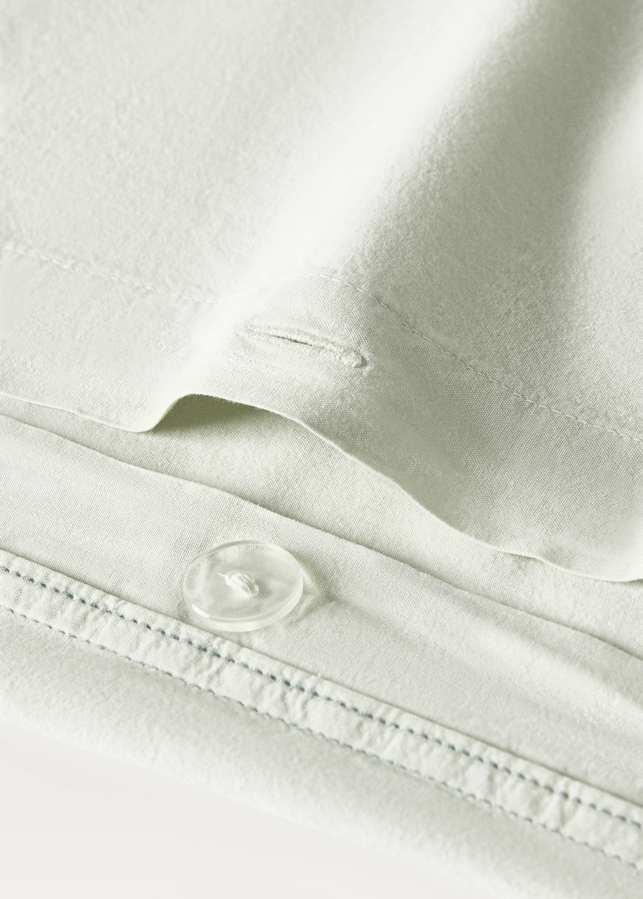 Housse de couette berceau en coton lavé double surpiqûre - Détail de l'article 1