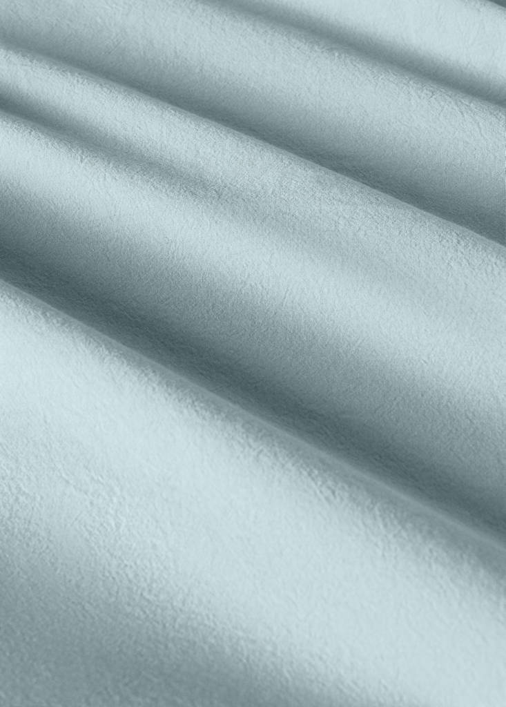 Washed cotton double-stitched top sheet for cot — Aqua Green