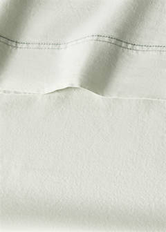 Washed cotton double-stitched top sheet for cot — Forest Green 1