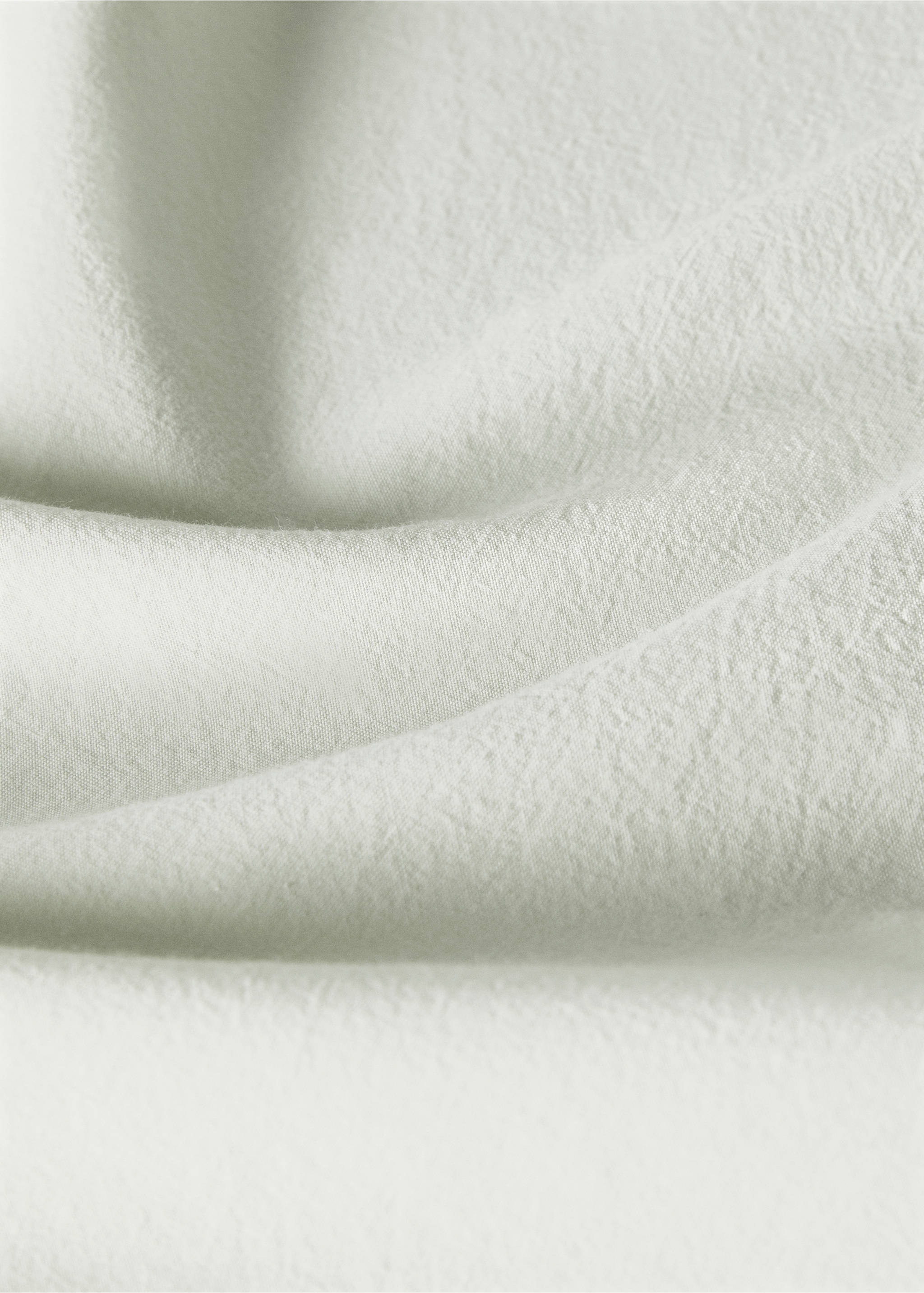 Washed cotton double-stitched top sheet for cot - Details of the article 2, Forest Green. Ref: 27193349-00.