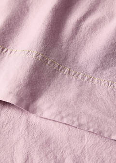Washed cotton double-stitched top sheet for cot — Lilac 1