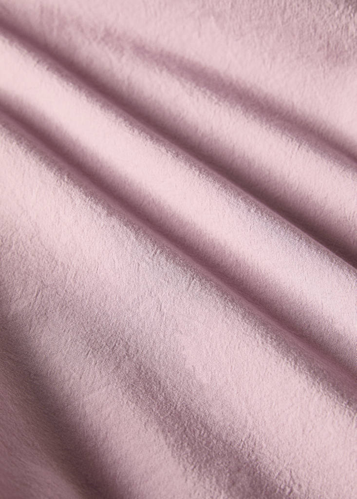 Washed cotton double-stitched top sheet for cot — Lilac