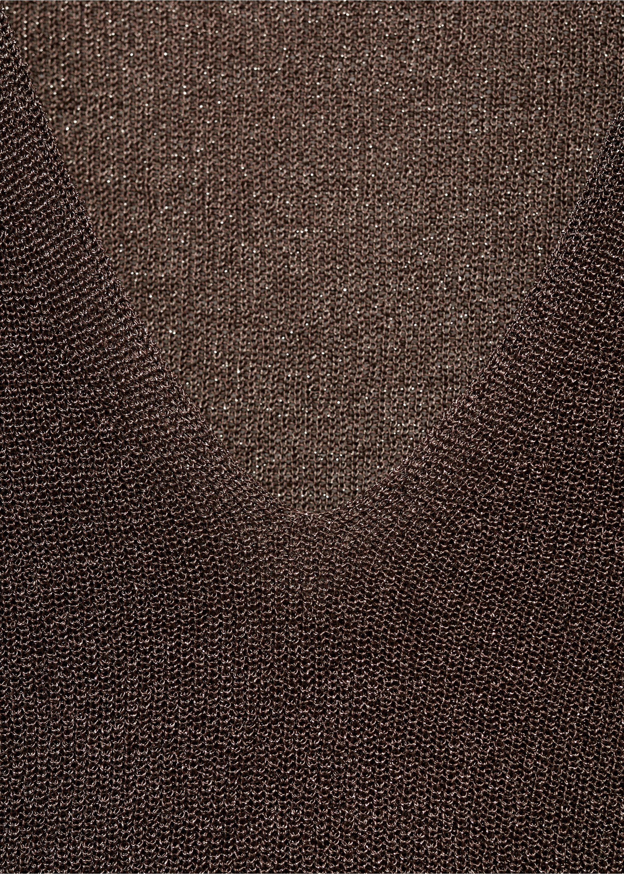 Pull-over Lurex col V - Détail de l'article 8, Chocolat. Ref: 27911287-00.