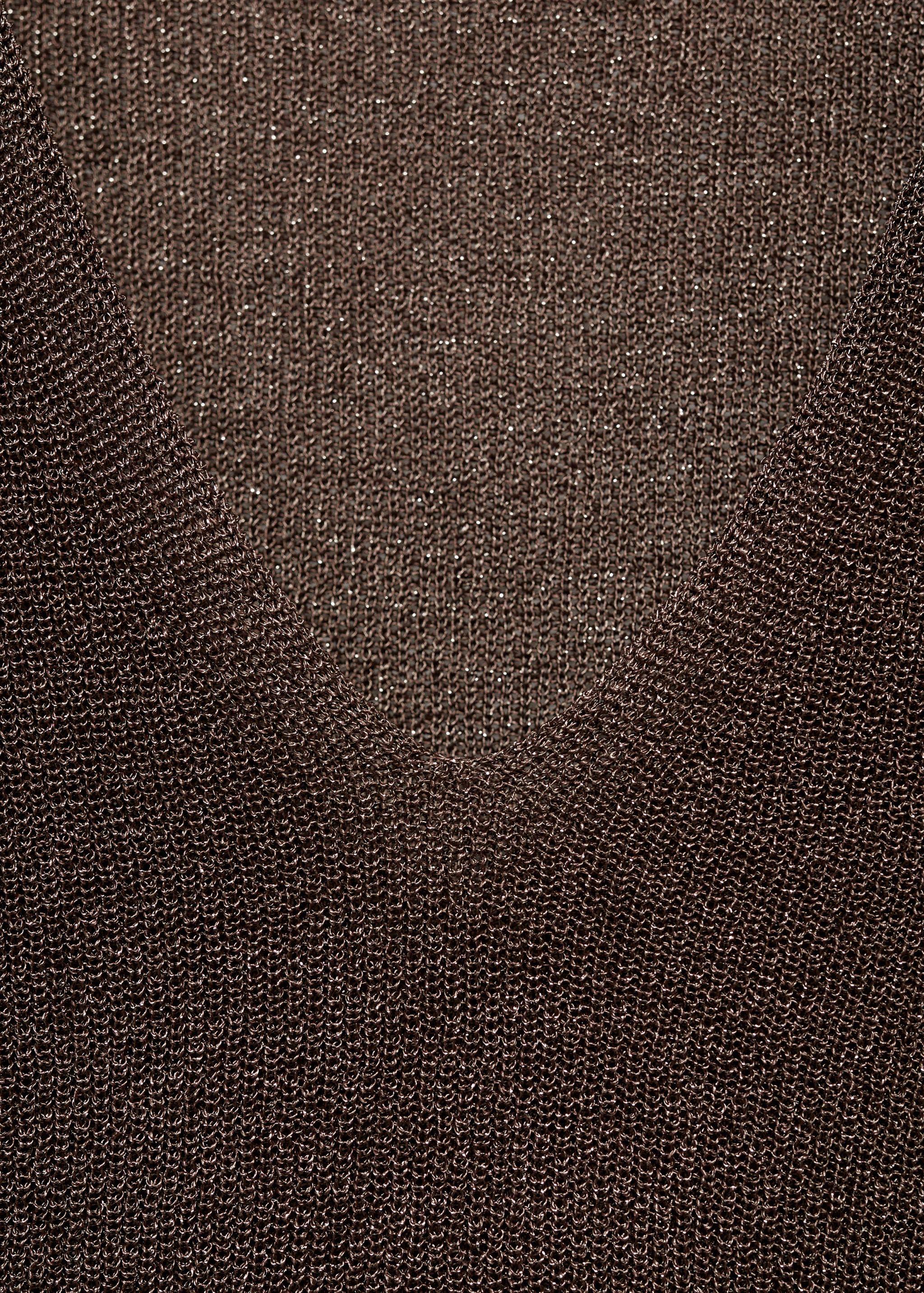 V领金银线毛衣 - null