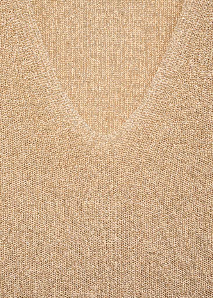 V-neck lurex sweater — Gold