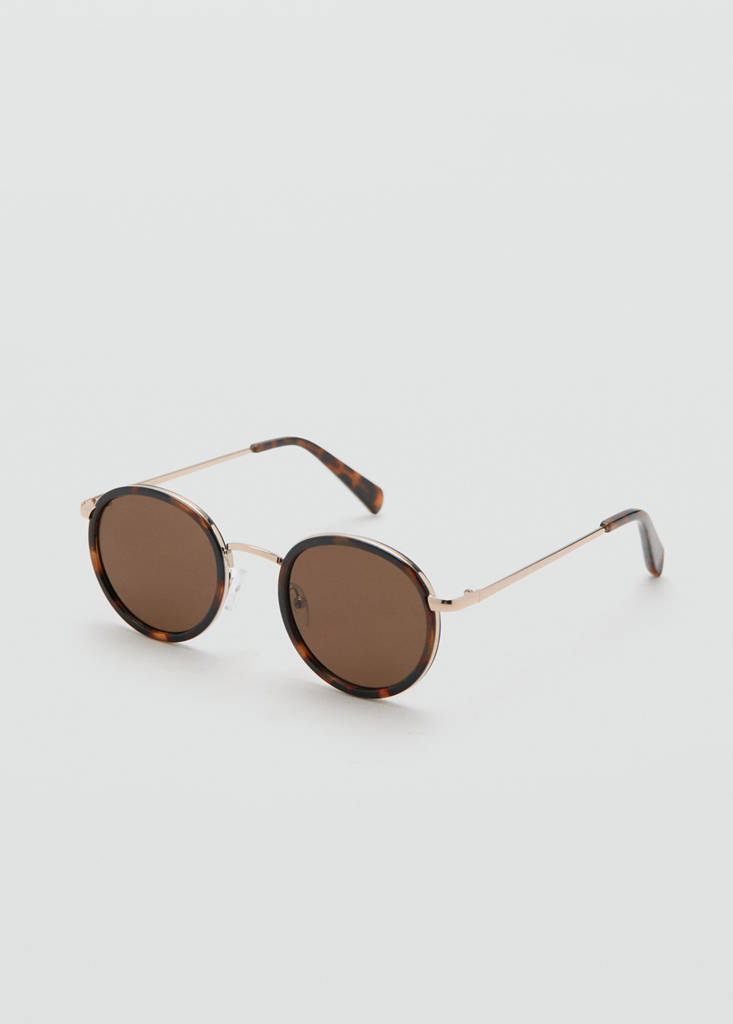 Round metal-frame sunglasses — Chocolate