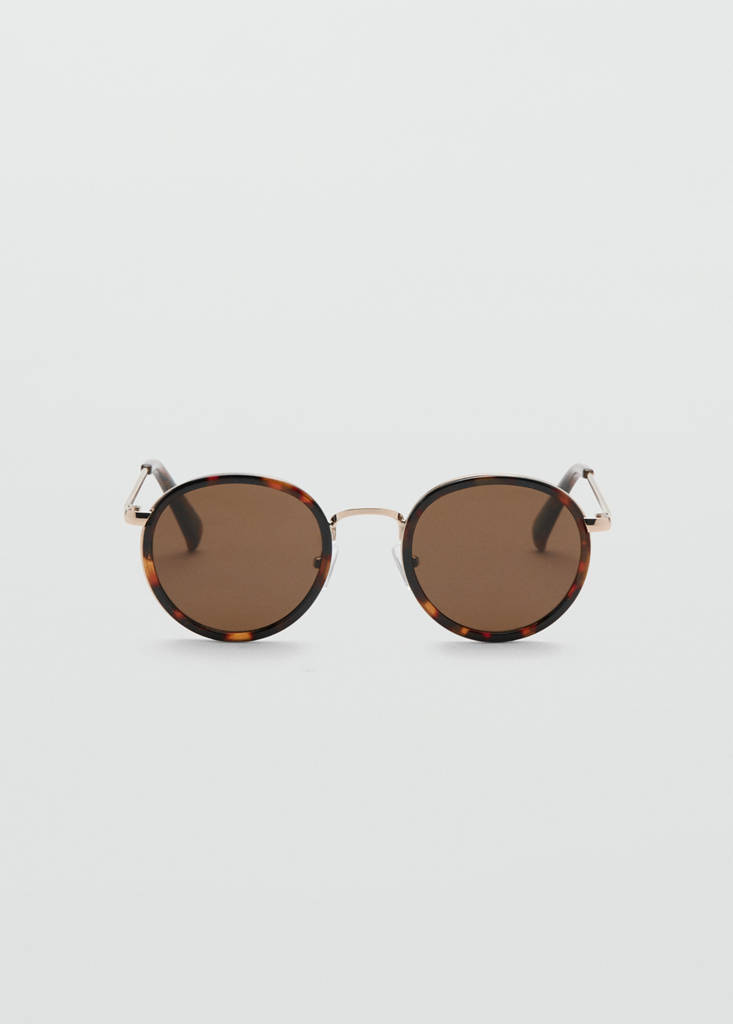Round metal-frame sunglasses — Chocolate
