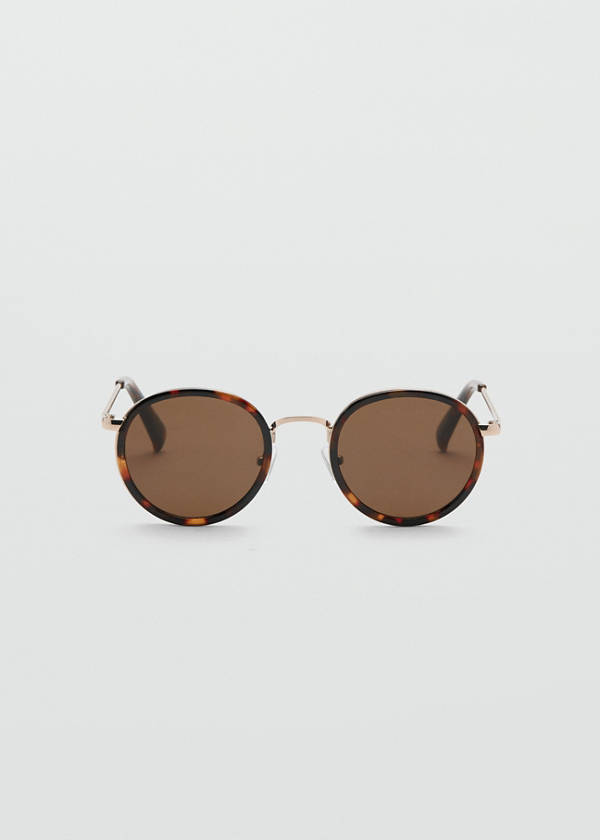Round metal-frame sunglasses — Chocolate