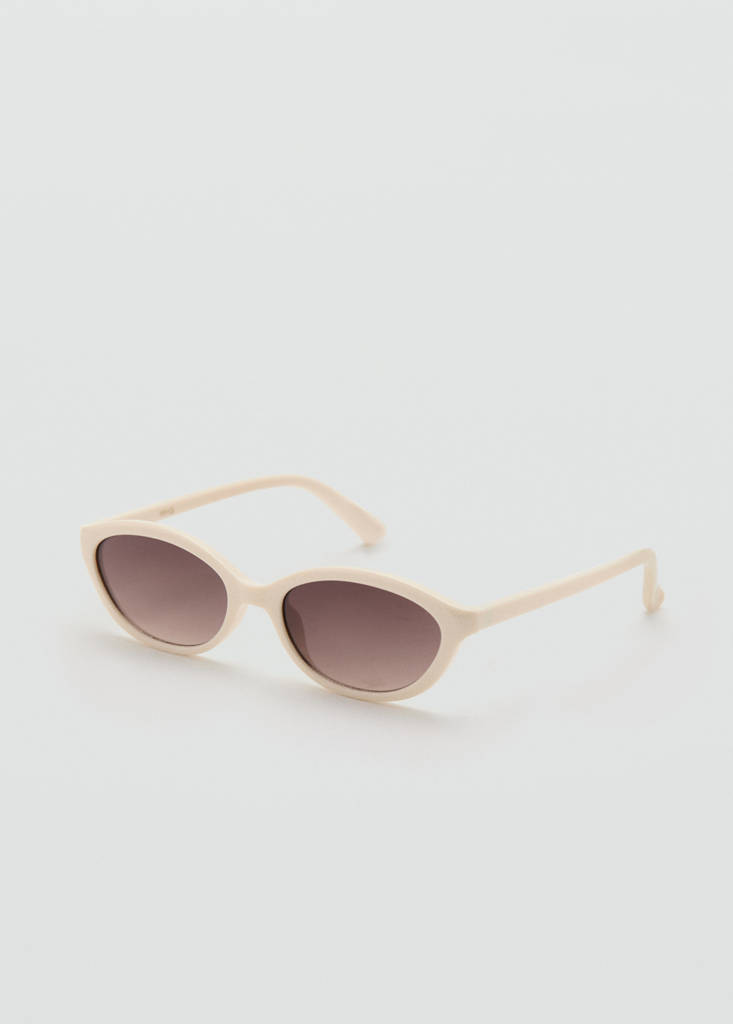 Sonnenbrille mit rechteckigem Brillengestell — Weiß