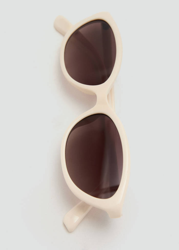 Sonnenbrille mit rechteckigem Brillengestell — Weiß