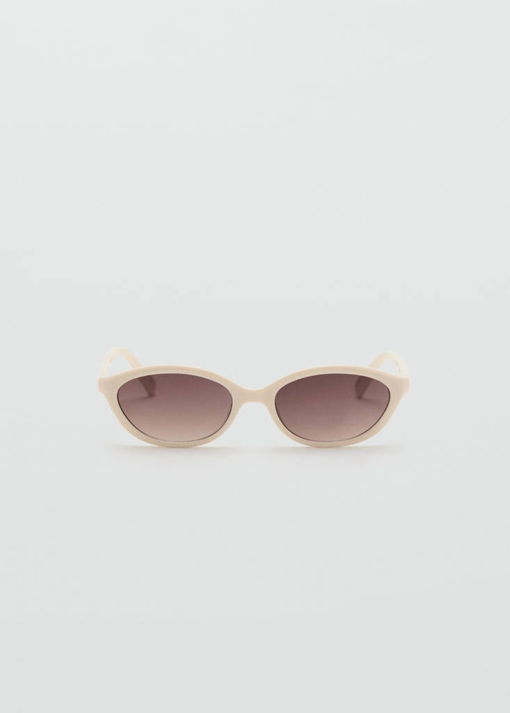 Sonnenbrille mit rechteckigem Brillengestell — Weiß