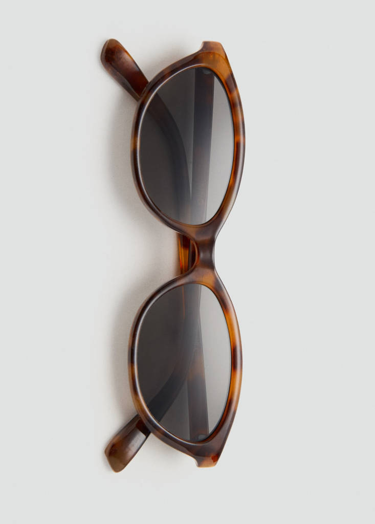 Sonnenbrille mit rechteckigem Brillengestell — Schokolade