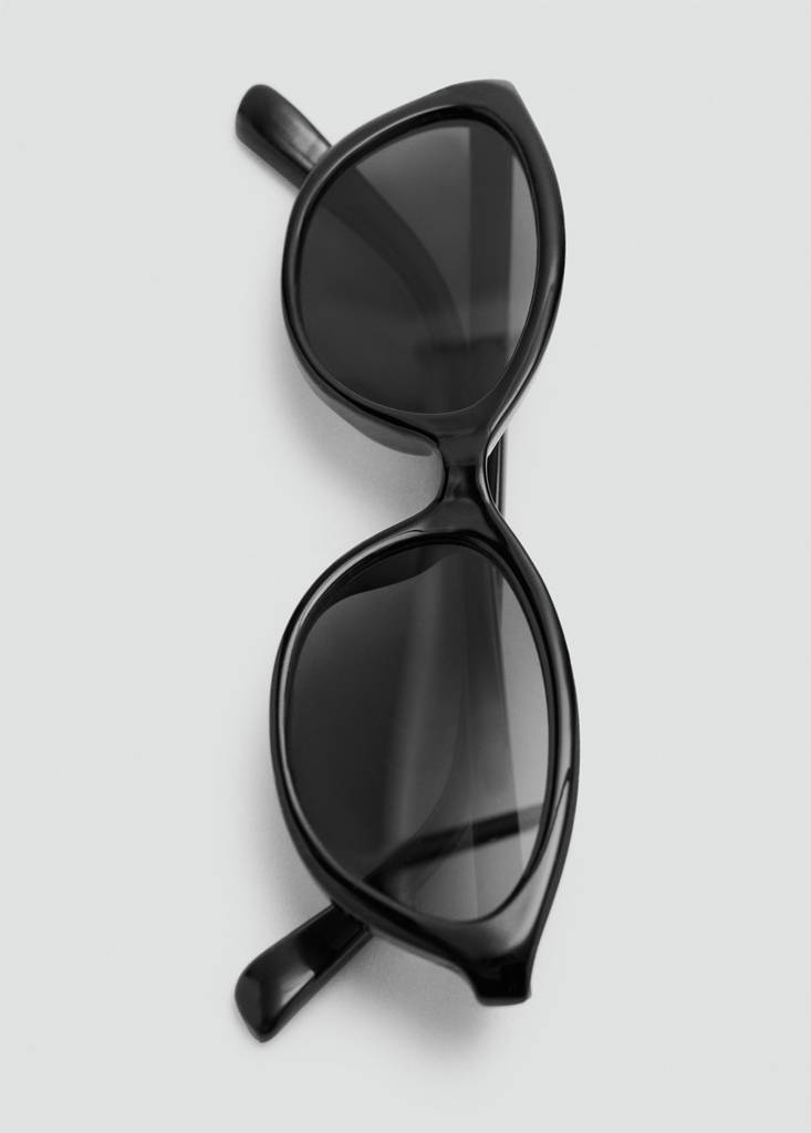 Sonnenbrille mit rechteckigem Brillengestell — Schwarz