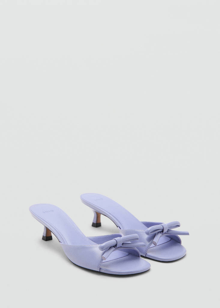 Heeled sandals with bow — Lilac