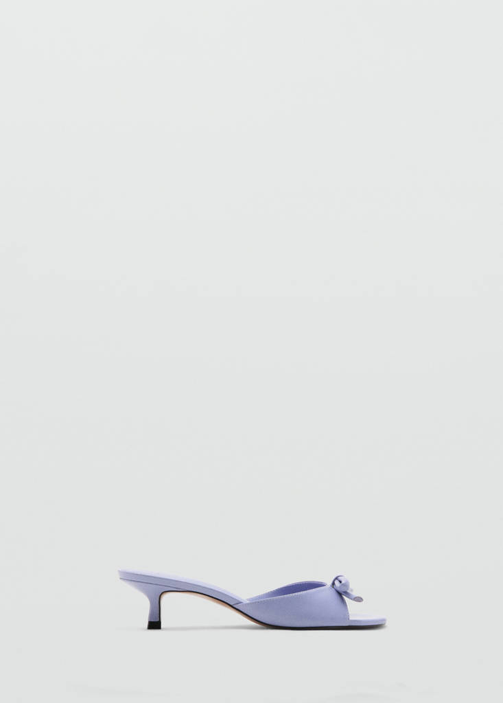 Heeled sandals with bow — Lilac