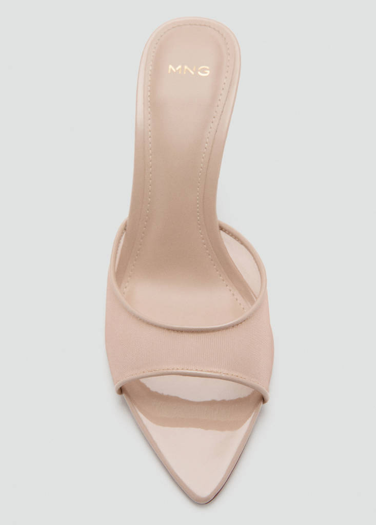 Pointed heel sandals — Nude
