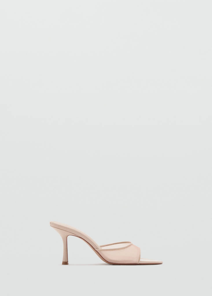 Pointed heel sandals — Nude