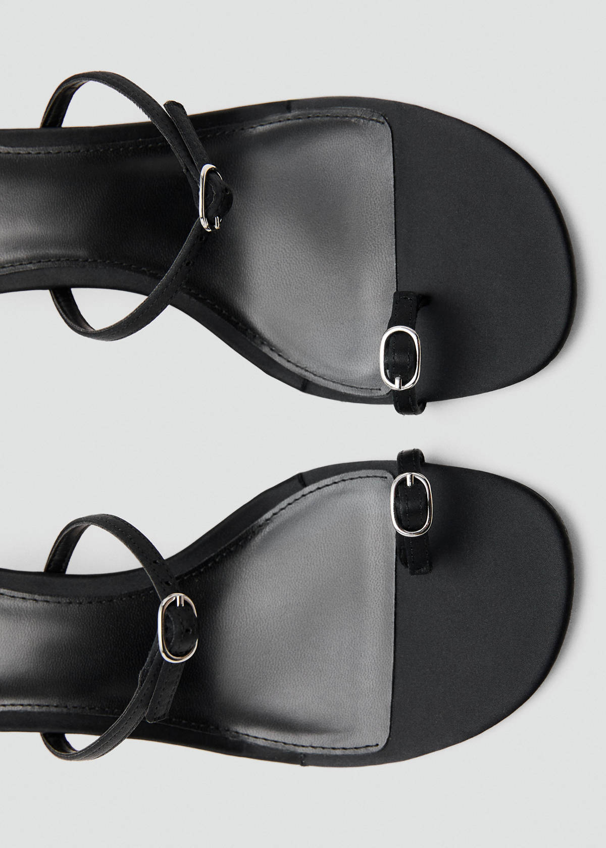 Satin strap heeled sandal — Black