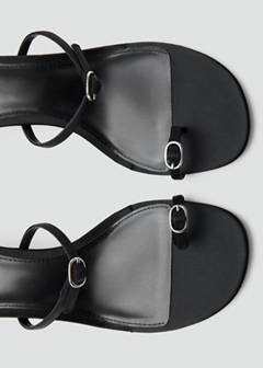 Satin strap heeled sandal — Black 6