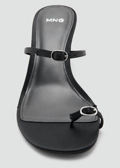 Satin strap heeled sandal — Black 7