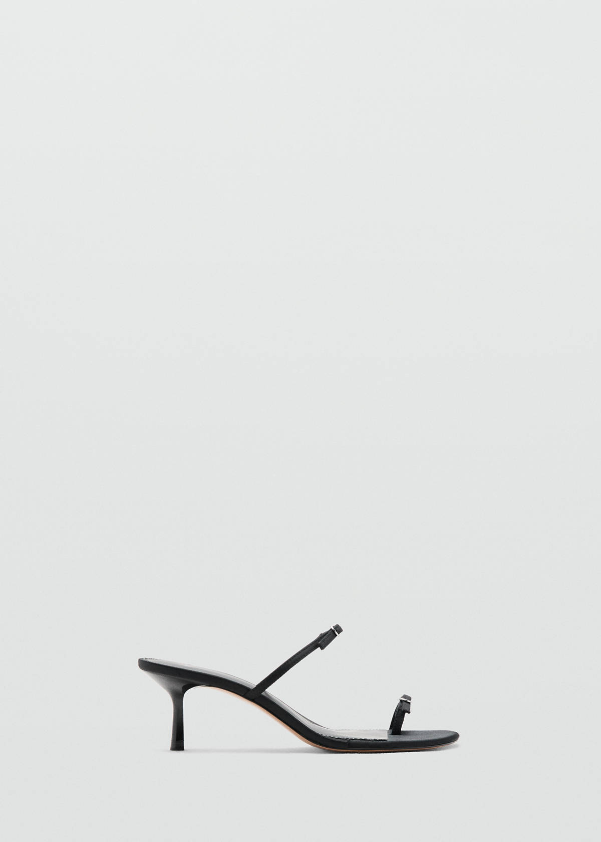Satin strap heeled sandal — Black