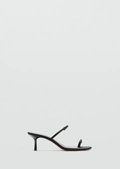 Satin strap heeled sandal — Black 3