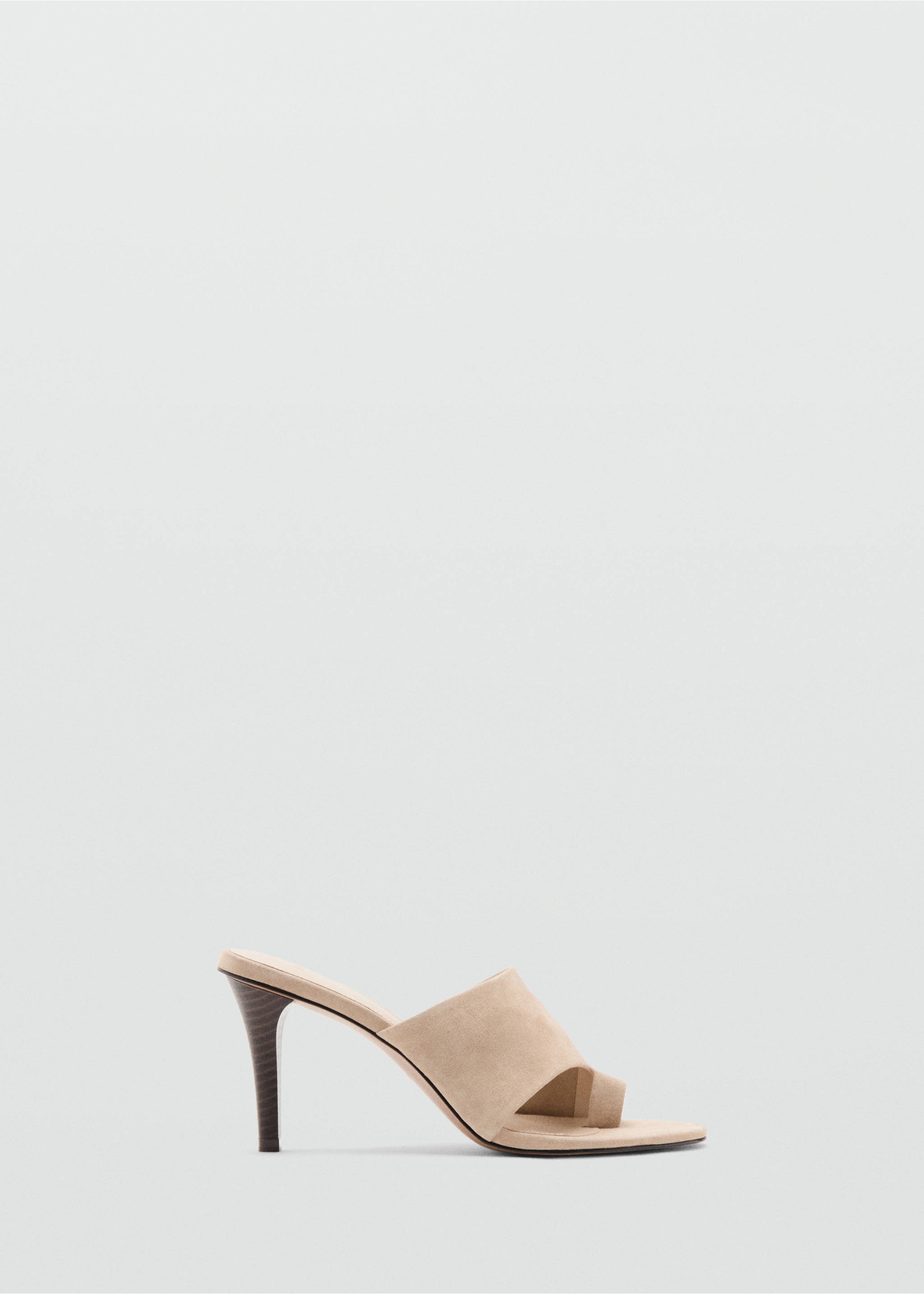 Suede funnel heel sandal - Article without model, Sand. Ref: 37001349-00.