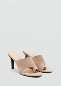 Suede funnel heel sandal — Sand 2