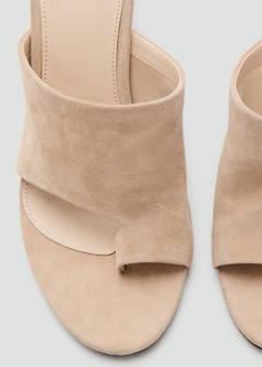 Suede funnel heel sandal — Sand 4