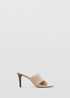 Suede funnel heel sandal — Sand 1