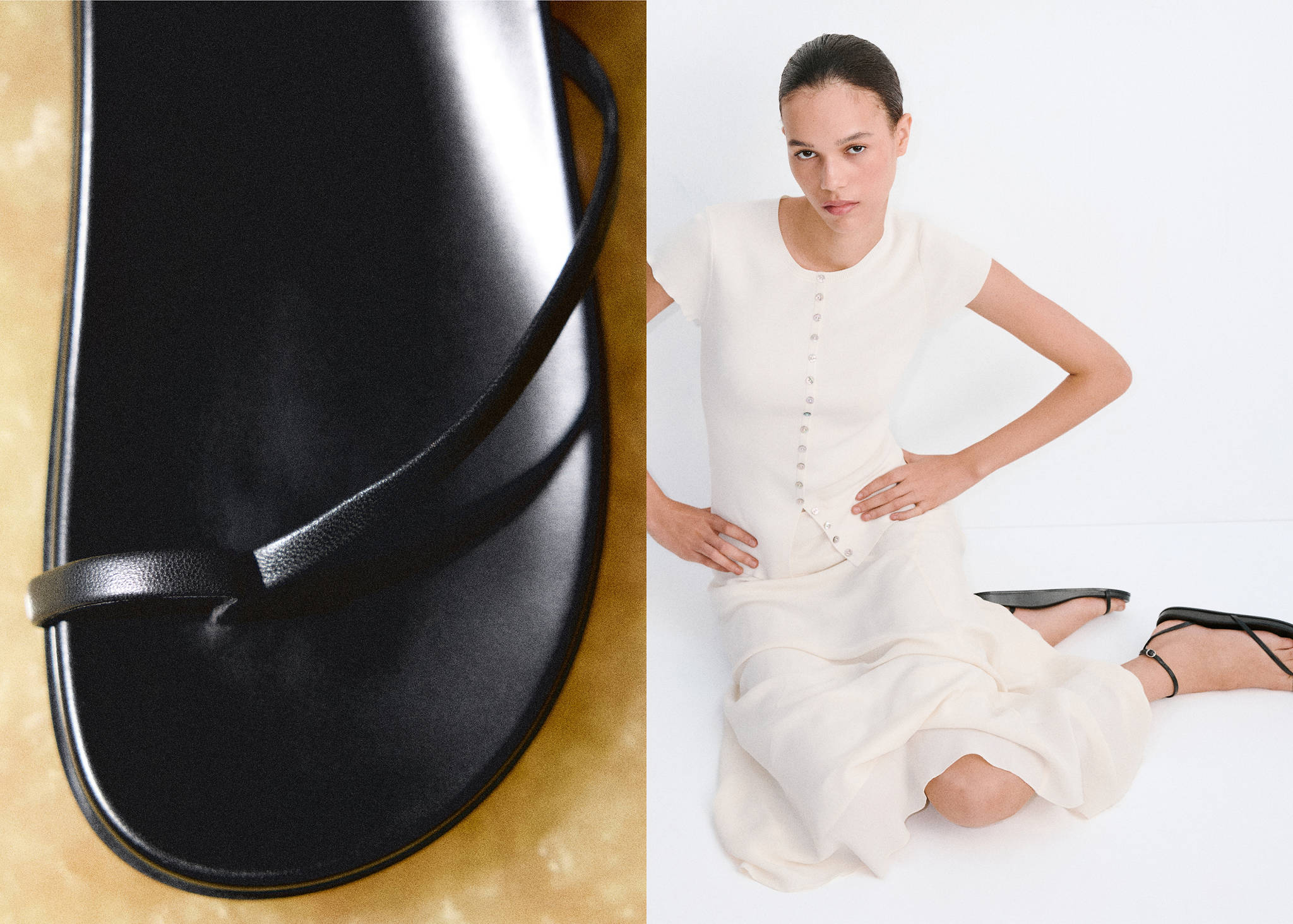Leather straps sandals - Panoramic plane