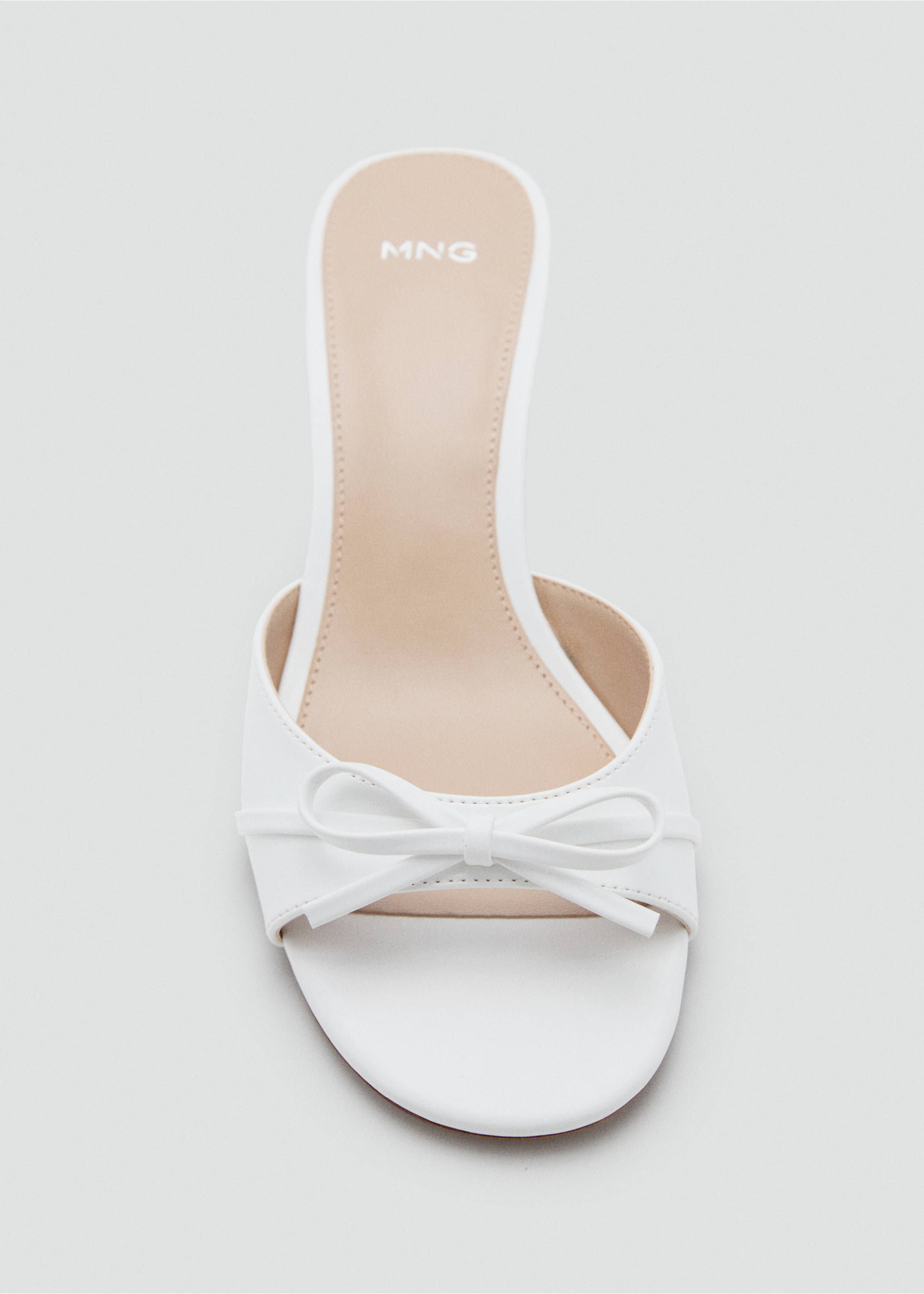 Bow heel sandals - Details of the article 3, White. Ref: 37001351-00.