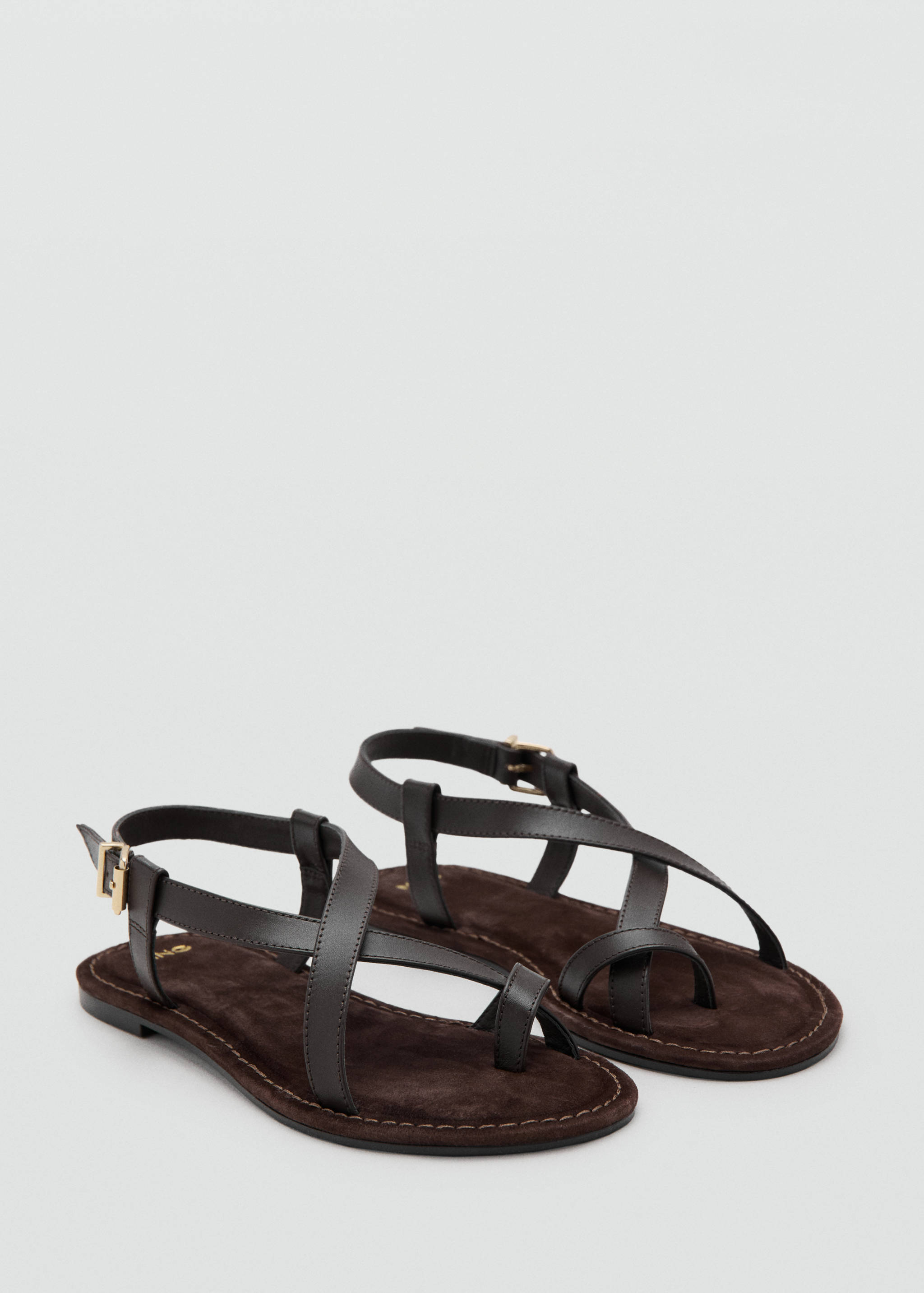 Sandalias piel tiras - Plano medio