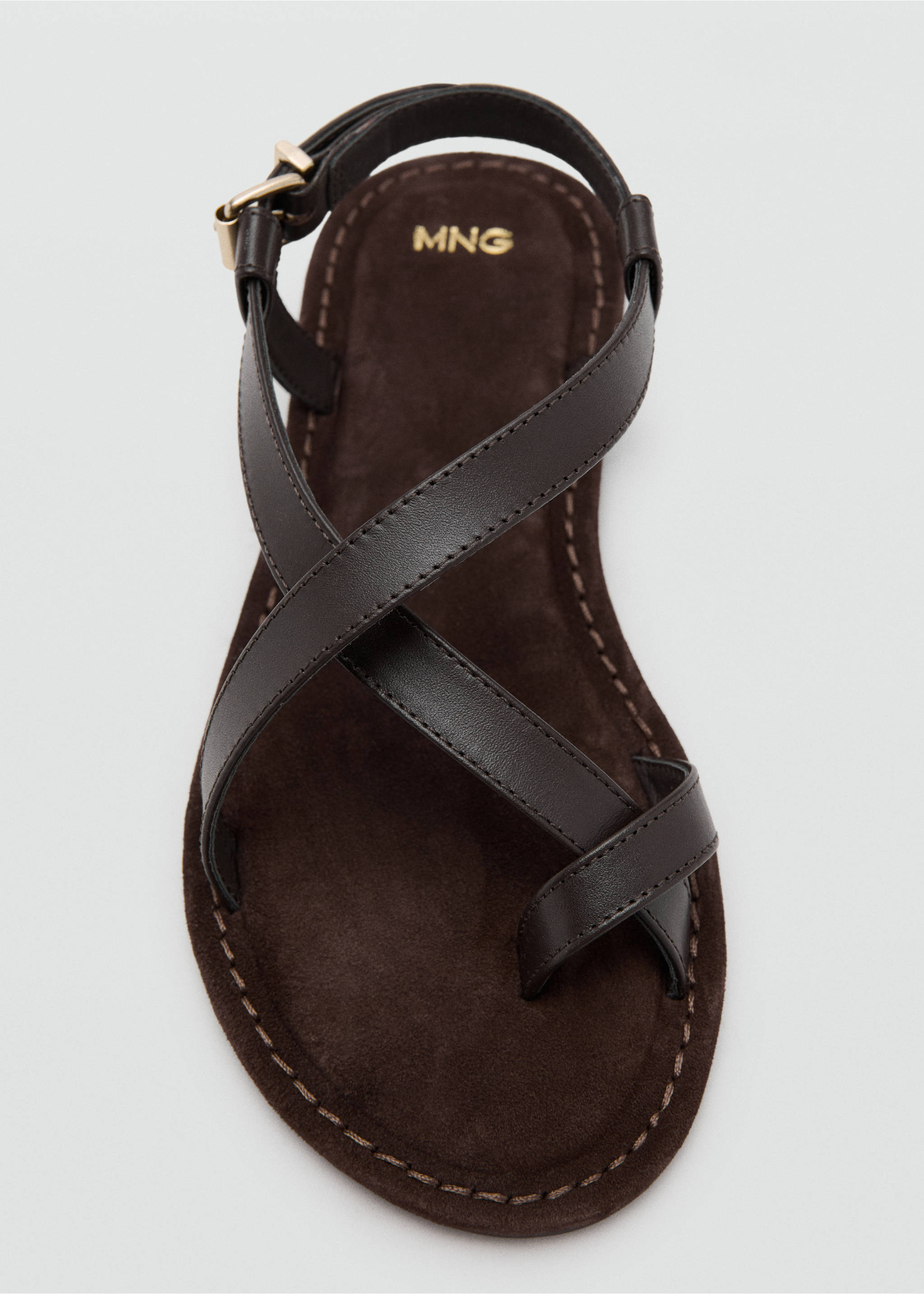 Sandalias piel tiras - Detalle del artículo 3, Chocolate. Ref: 37001356-00.
