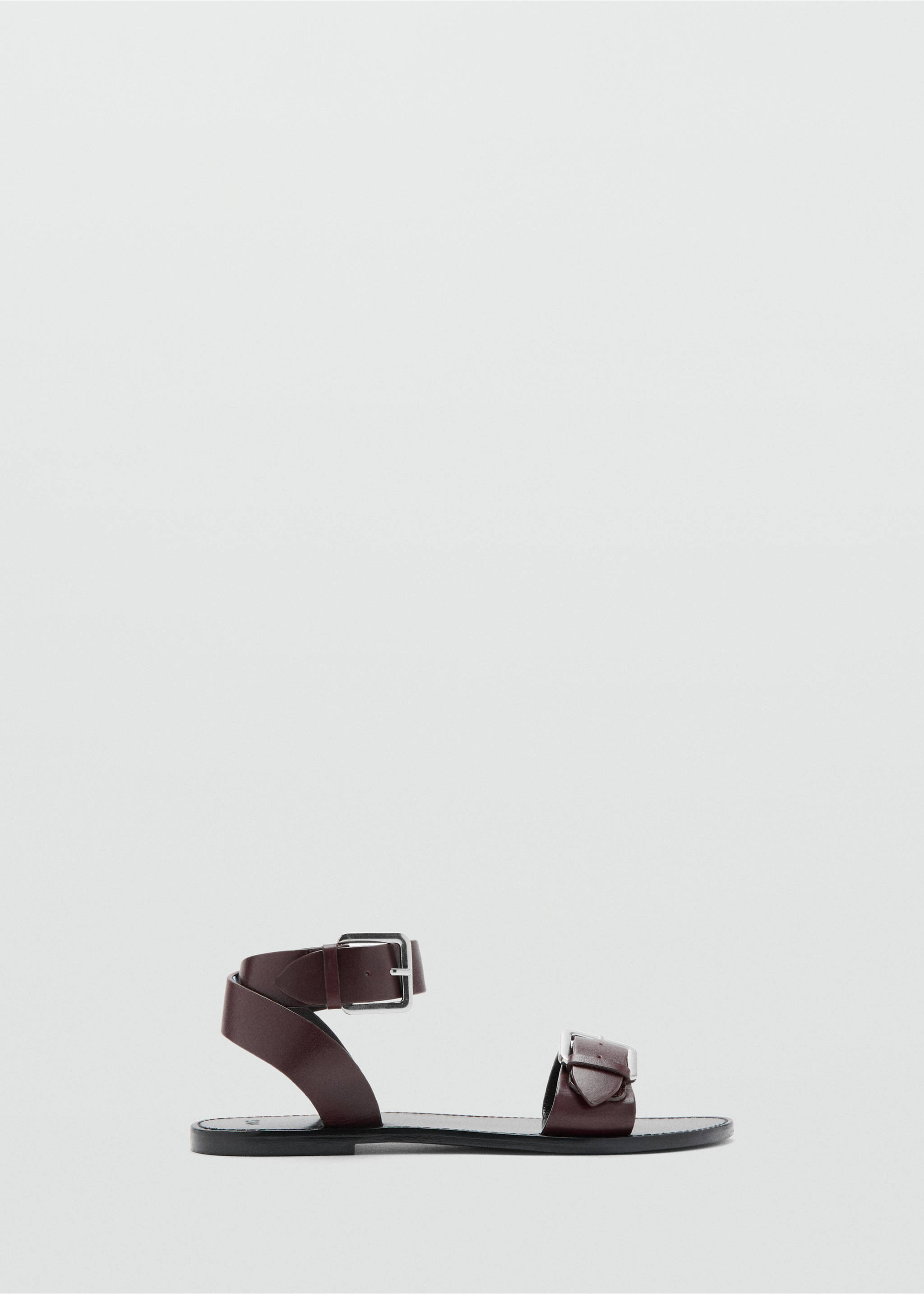 Buckle leather sandals - Article without model, Chocolate. Ref: 37001362-00.