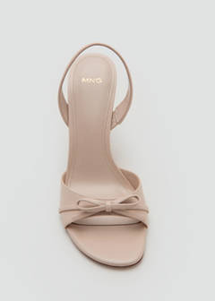 Strappy heeled sandals with bow detail — Nude 5
