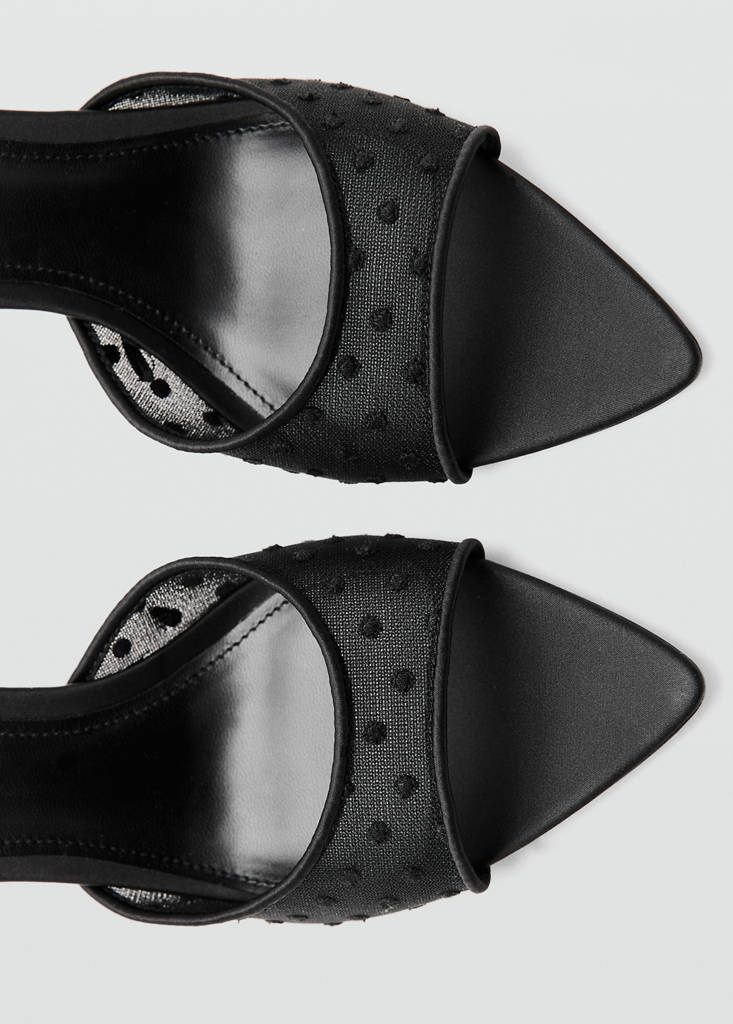 Mesh heeled sandal — Black