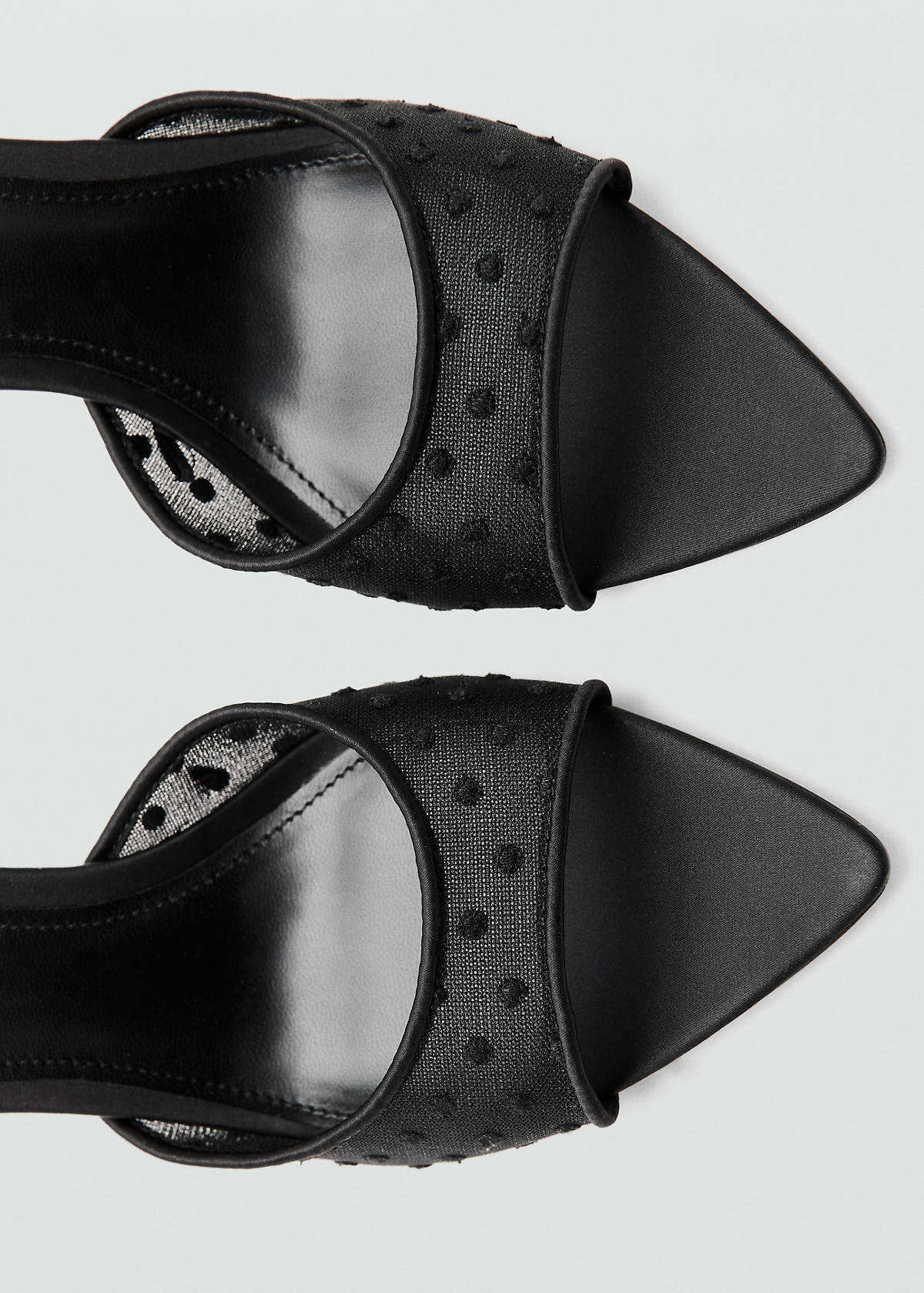 Mesh heeled sandal — Black