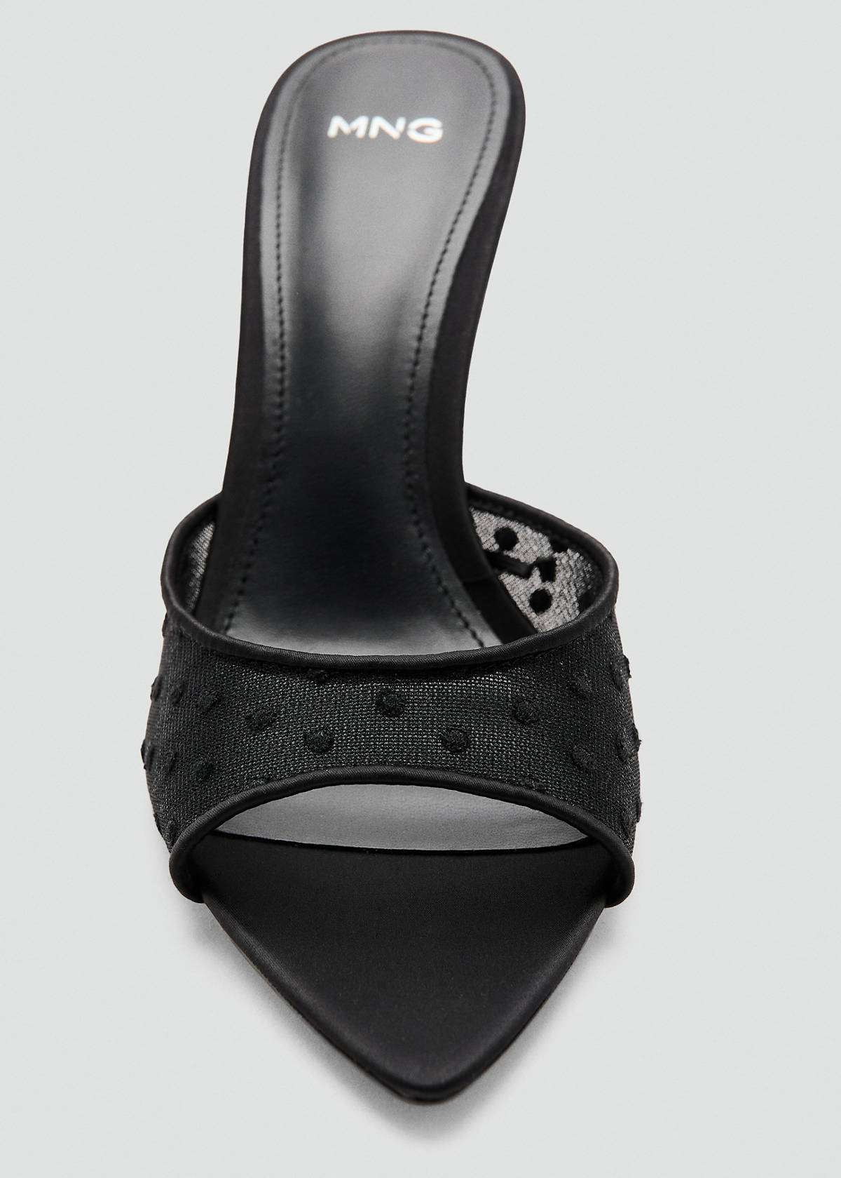 Mesh heeled sandal — Black