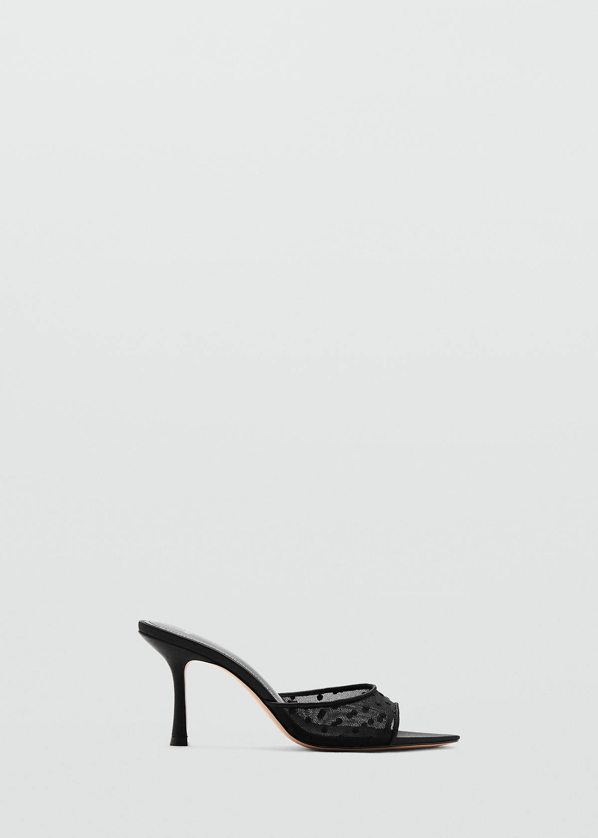 Mesh heeled sandal — Black