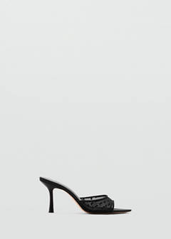 Mesh heeled sandal — Black 1