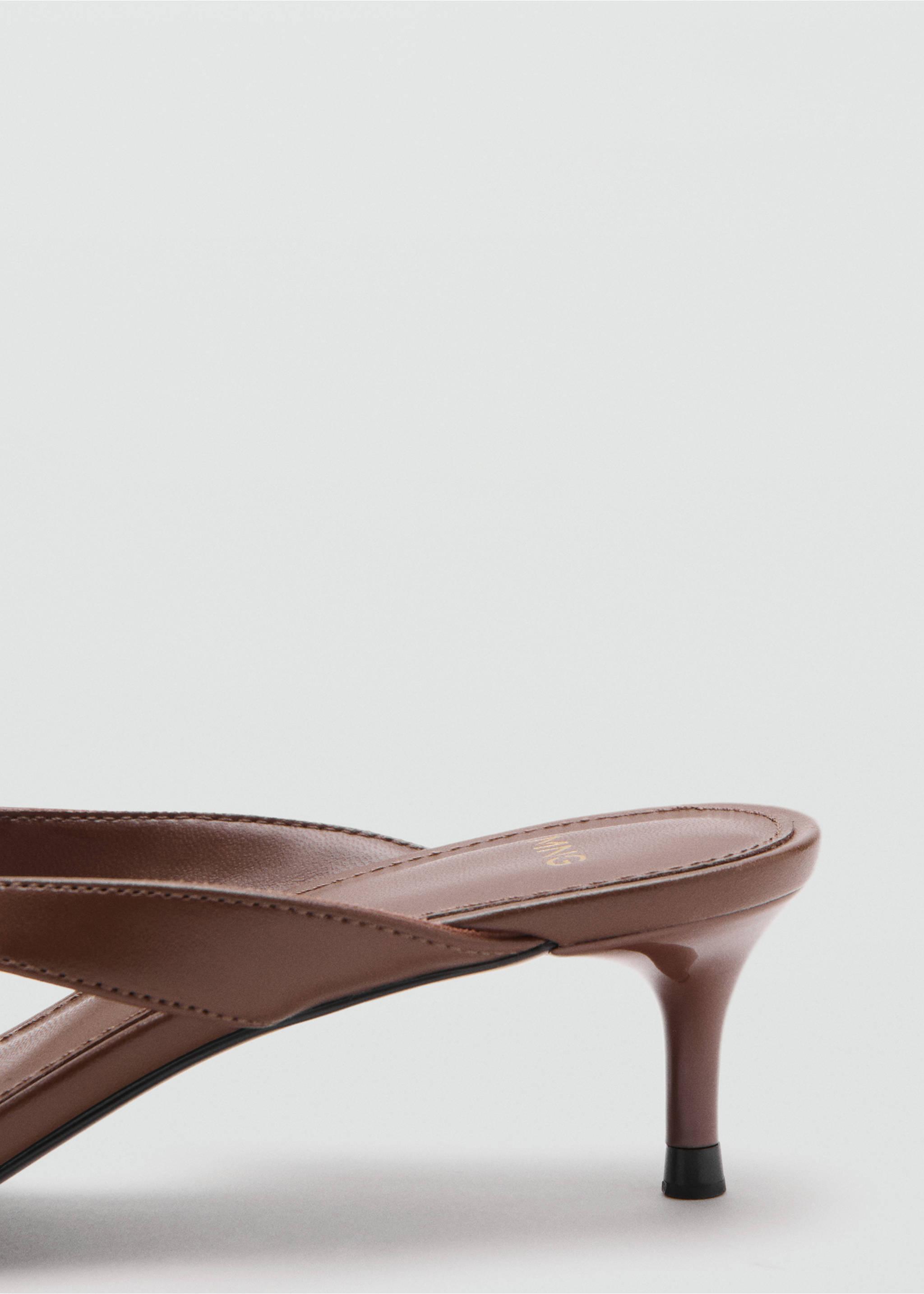 Strappy heeled sandals - Details of the article 1, Chocolate. Ref: 37001365-00.